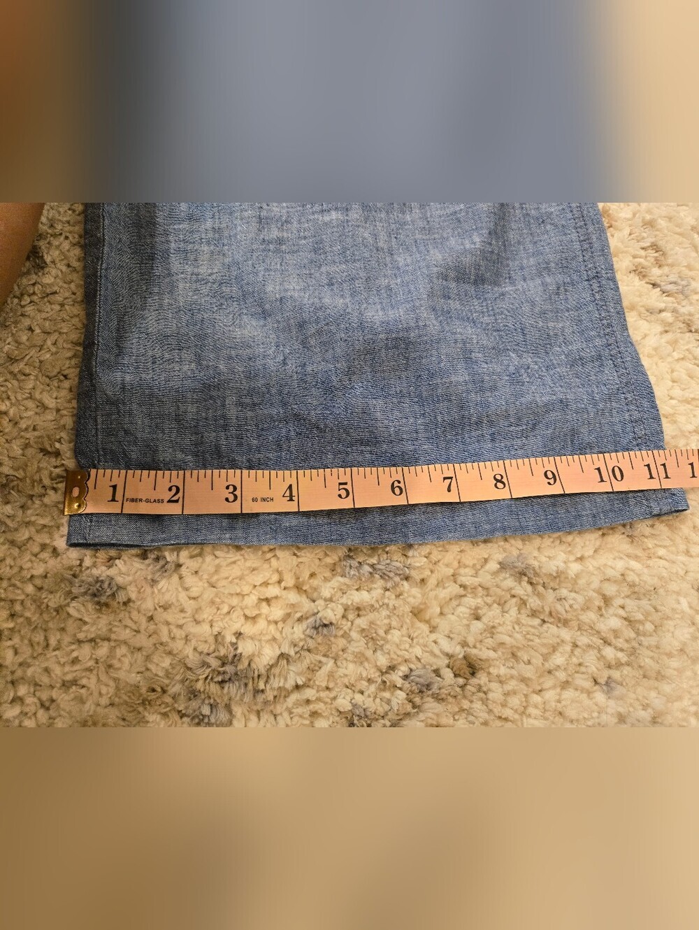 GAP Women's Wide Leg Chambray Pants Blue 100% Cotton Size 10 - Picture 6 of 6